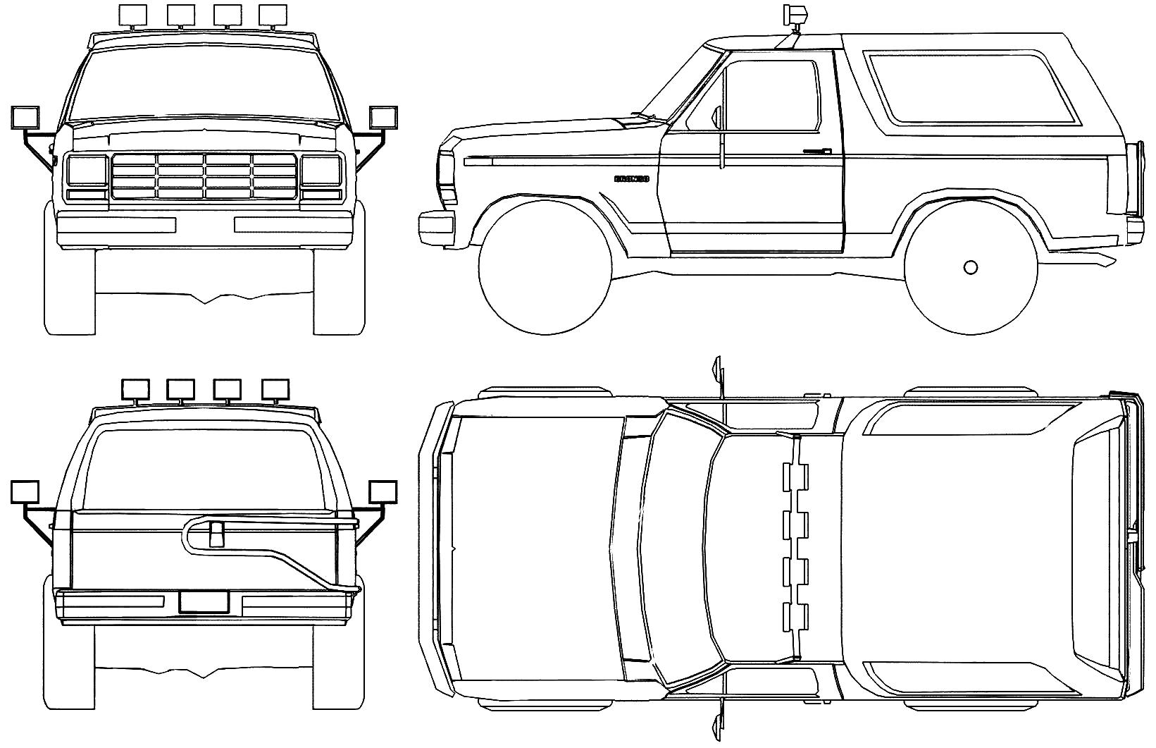 Ford Bronco 2021 чертеж