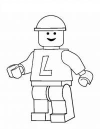 Лего робот в каске Раскраски для детей мальчиков