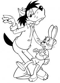 Волк и заяц танцуют танго, мультфильм ну погоди Раскраски для мальчиков бесплатно