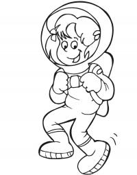 Девочка в скафандре космонавта Распечатать раскраски для мальчиков