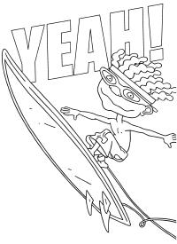 Серфинг, мальчик на доске Раскраски для мальчиков бесплатно