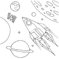Космос, ракета и планеты Распечатать раскраски для мальчиков