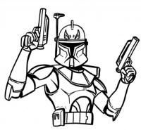 Звездный воин в шлеме с пистолетами Раскраски для мальчиков бесплатно