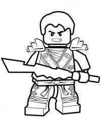 Лего самурай с мечом Раскраски для мальчиков бесплатно