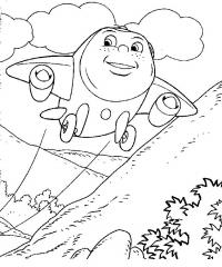Маленький самолетик с улыбкой Раскраски для мальчиков бесплатно