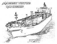 Корабль, танкер в море Раскраски для мальчиков