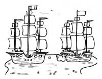 Сражение кораблей Раскраски для мальчиков