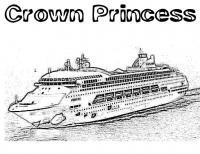 Корабль, корона принцессы Раскраски для мальчиков
