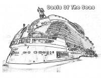 Корабль оазис в океане, пассажирский лайнер, пароход Раскраски для мальчиков