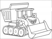 Гусеничный трактор, грузовик, ковш, улыбка Раскраски для мальчиков
