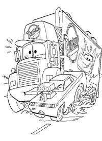 Машина и грузовик, мультфильм тачки Раскраски для мальчиков бесплатно