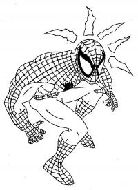 Человек паук в прыжке Раскраски для мальчиков