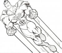 Супермен летит Распечатать раскраски для мальчиков