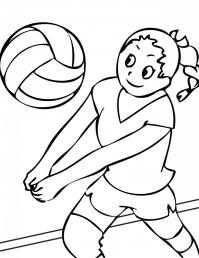 Девочка, мяч, волейбол Раскраски для мальчиков бесплатно