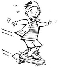 Спорт, мальчик катается на скейте Раскраски для мальчиков бесплатно