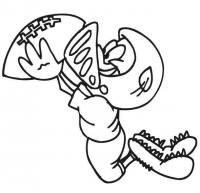 Спорт, игрок в регби прыгает с мячом Раскраски для мальчиков бесплатно