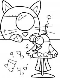 Робот кот и робот птица Раскраски для детей мальчиков