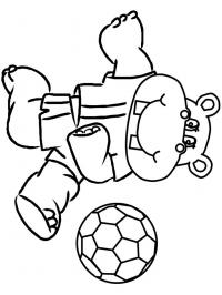 Бегемот играет с мячом, футбольный мяч Раскраски для мальчиков