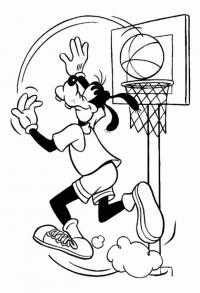 Песик играет в баскетбол Раскраски для мальчиков бесплатно