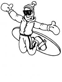 Спорт, прыжок на доске, сноуборд Раскраски для мальчиков бесплатно