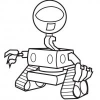 Робот с одним глазом на гусеницах Раскраски для детей мальчиков