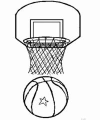 Спорт, баскетбольный мяч и кольцо Раскраски для мальчиков бесплатно
