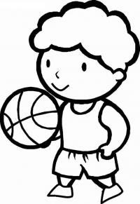 Мальчик с баскетбольным мячом Раскраски для мальчиков