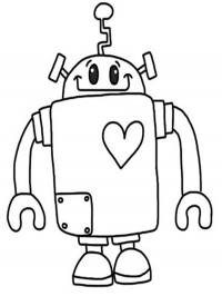 Робот с сердечком Раскраски для детей мальчиков