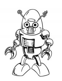 Робот с антеннами Раскраски для детей мальчиков