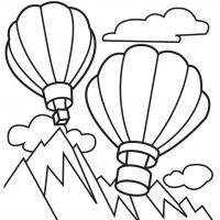 Воздушные шары в горах Раскраски для детей мальчиков
