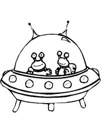 Нло, инопланетяне в летающей тарелке с антеннами Раскраски для мальчиков