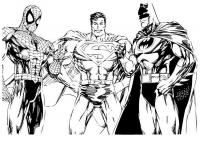 Супермен, человек паук и бетмен Раскраски для мальчиков