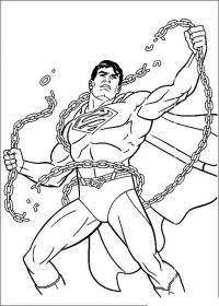 Супермен разрывает цепи Раскраски для мальчиков