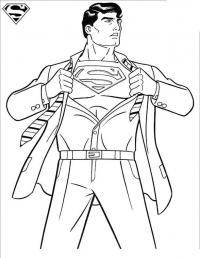Супермен одевает костюм Раскраски для мальчиков