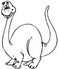 Динозавр с длинной шеей и доброй улыбкой Раскраски для мальчиков