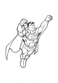 Супермен летит, сжав руки в кулаки Раскраски для мальчиков