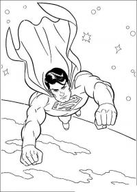 Супермен летит вокруг планеты Раскраски для мальчиков