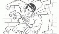 Супермен разрушает стену Раскраски для мальчиков