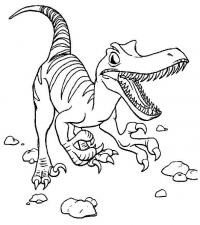 Динозавр с острыми клыками и оскалом Раскраски для мальчиков