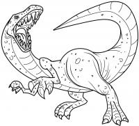 Динозавр рычит, оскалил зубы Раскраски для мальчиков