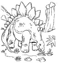 Динозавр ест траву Раскраски для мальчиков
