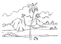 Горы и пальмы Раскраски для детей мальчиков