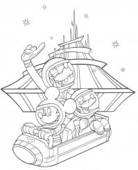 Микки маус и его друзья в космосе Раскраски для мальчиков бесплатно
