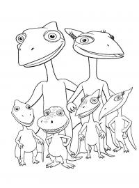 Поезд динозавров, семейство птерозавров Раскраски для детей мальчиков