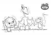 Поезд динозавров, детеныши динозавров Раскраски для детей мальчиков