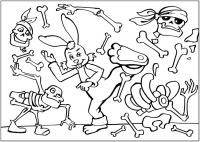 Скелеты и кролик Раскраски для мальчиков бесплатно