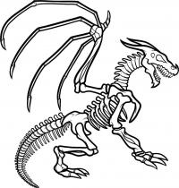 Скелет дракона Раскраски для мальчиков бесплатно