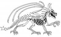Скелет крылатого дракона Раскраски для мальчиков бесплатно