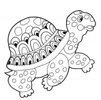 Черепаха с красивым панцирем Скачать раскраски для мальчиков