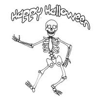 Скелет, счастливого хэллоуина Раскраски для мальчиков бесплатно